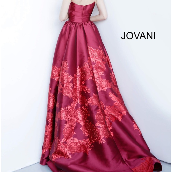 Jovani red strapless ballgown - Picture 3 of 6